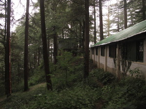 Outside the women's dorm