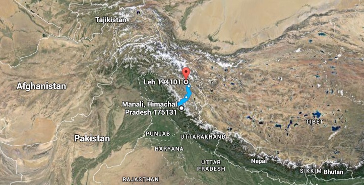 Manali-Leh-Map