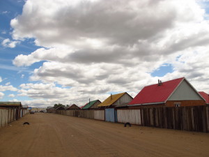 Colorful roofs in a Mongolian town