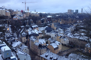 Luxembourg City, Grund, birdseye view