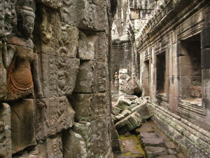 Narrow ruins in Angkor