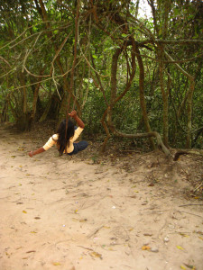 Girl hanging out in Angkor