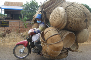 Overloaded motorback in Ban Lung